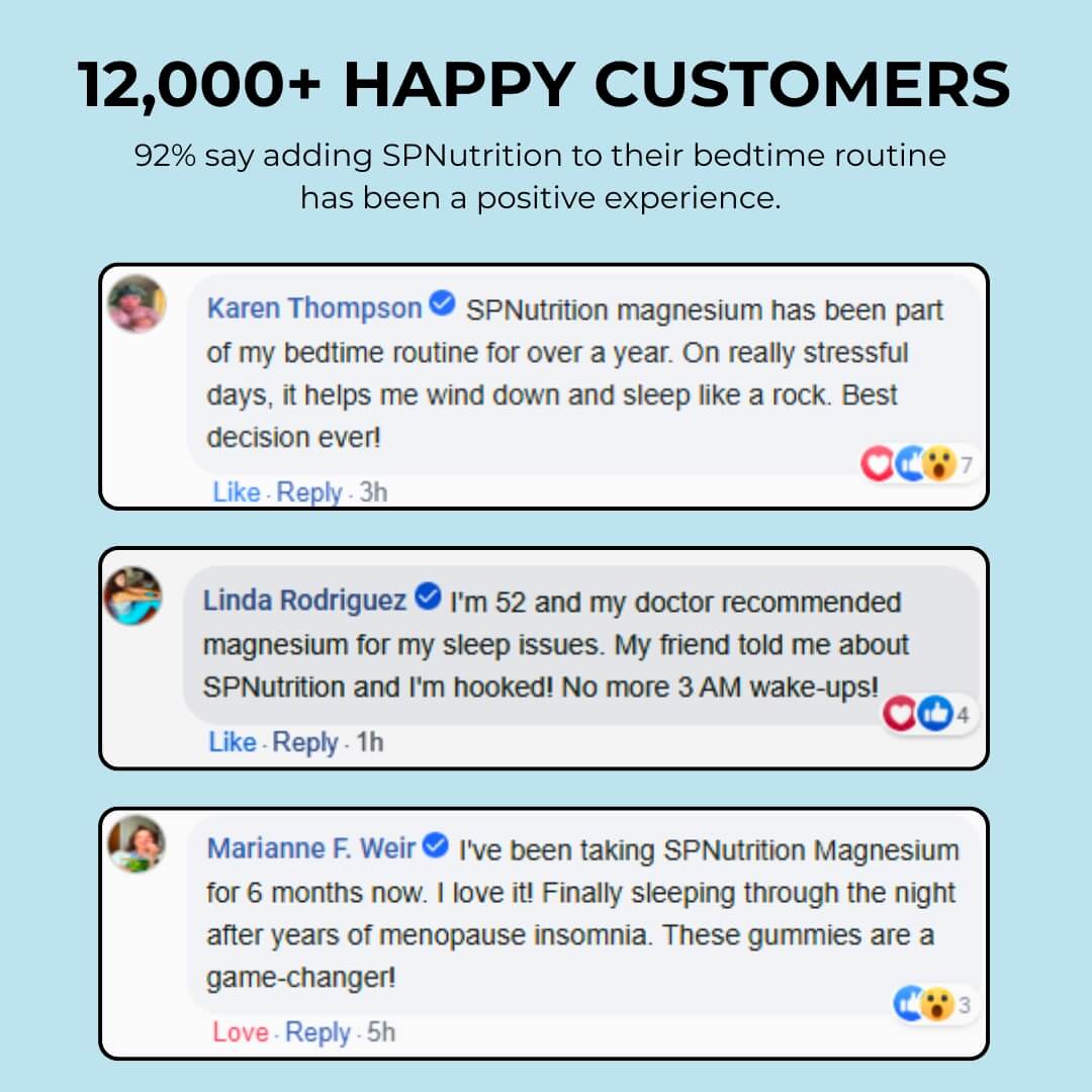 SPNutrition product reviews on a light blue background